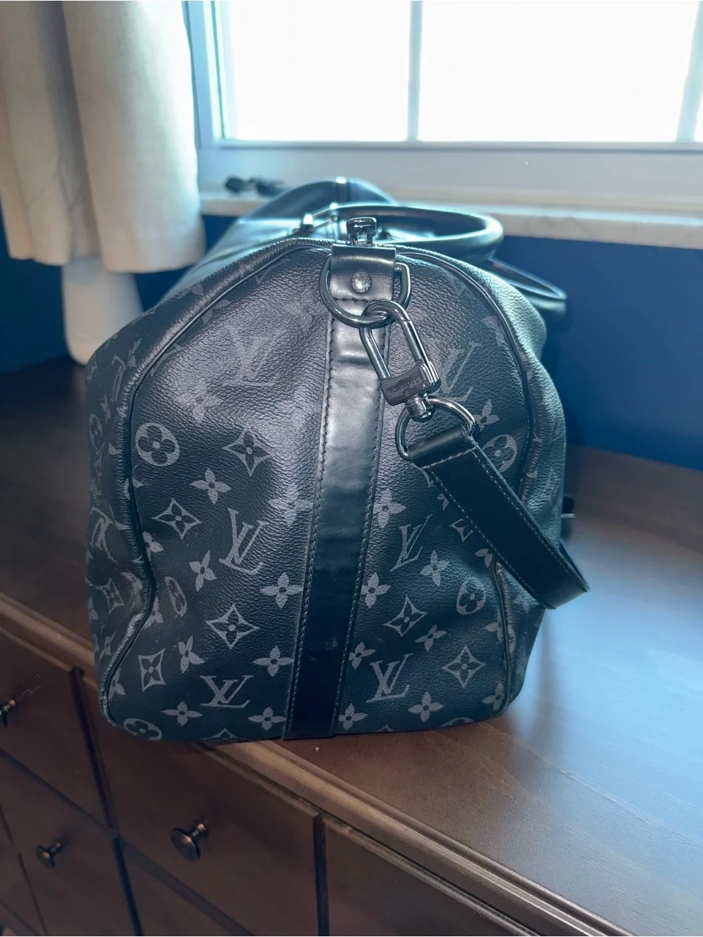 Louis Vuitton Black Monogram Keepall Bandoulière 45